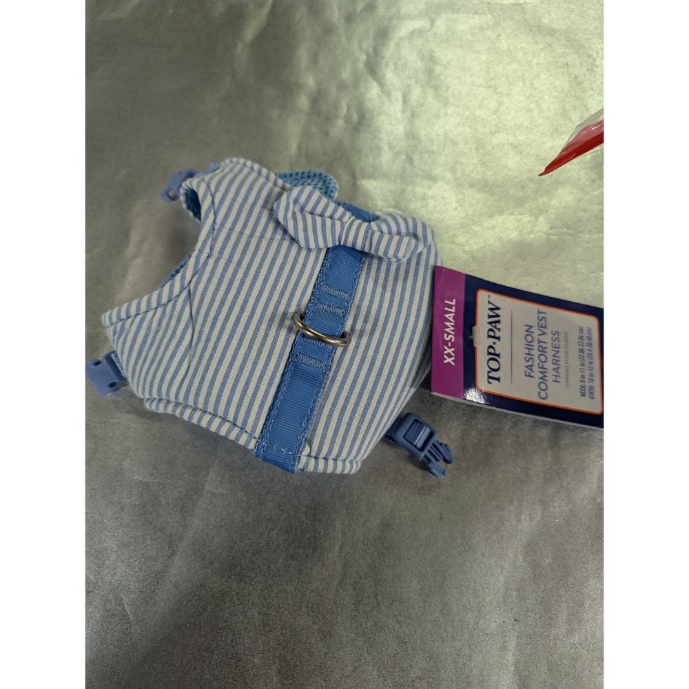 Top Paw XX-SMALL fashion comfort vest harness blue stripe NWT